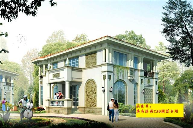 24萬建2層別墅！歐式款方正戶型，帶八角亭外觀、玄關(guān)、車庫