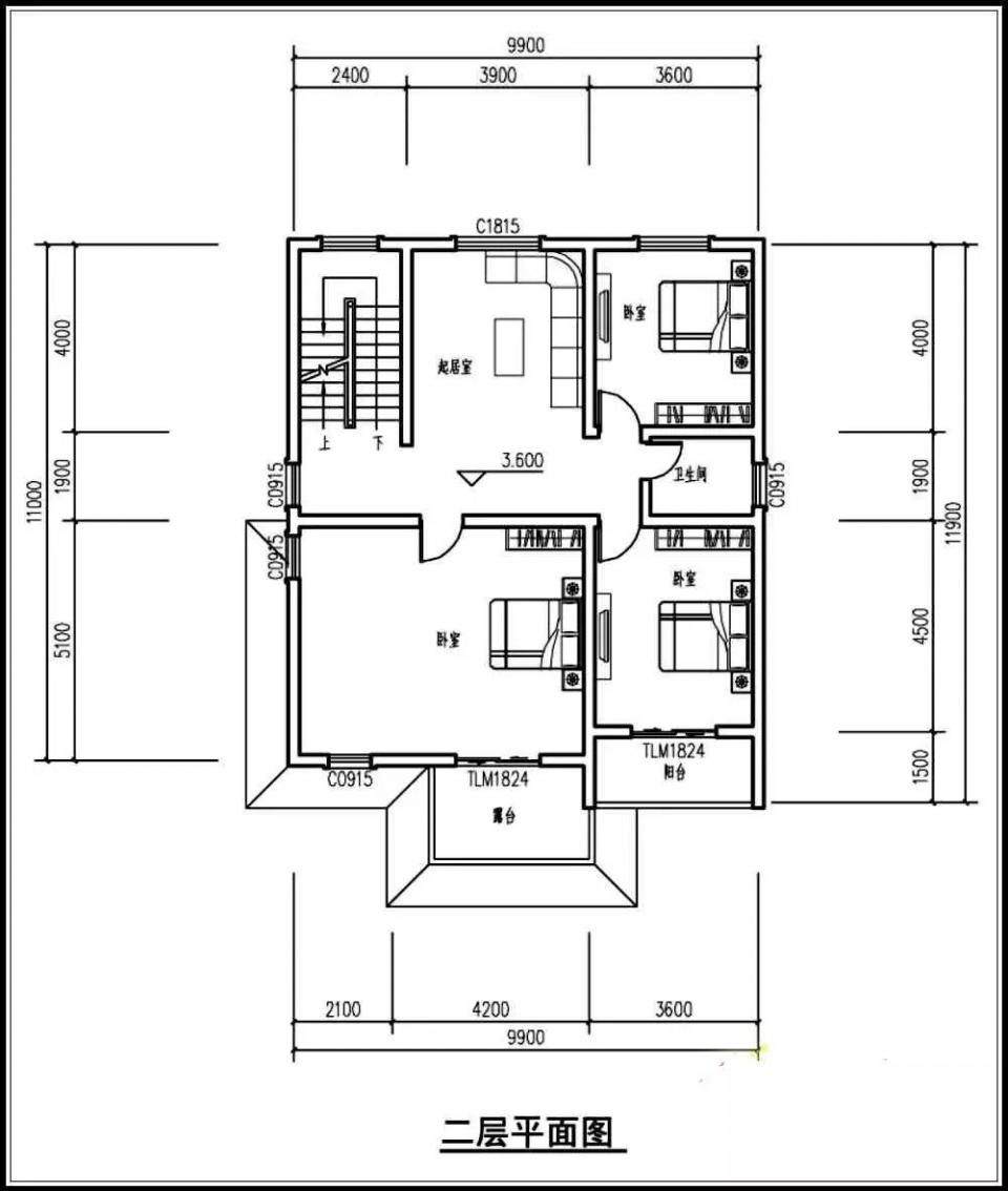 10米x12米 造價(jià)25萬經(jīng)典大氣自建別墅圖紙，附各層平面布局
