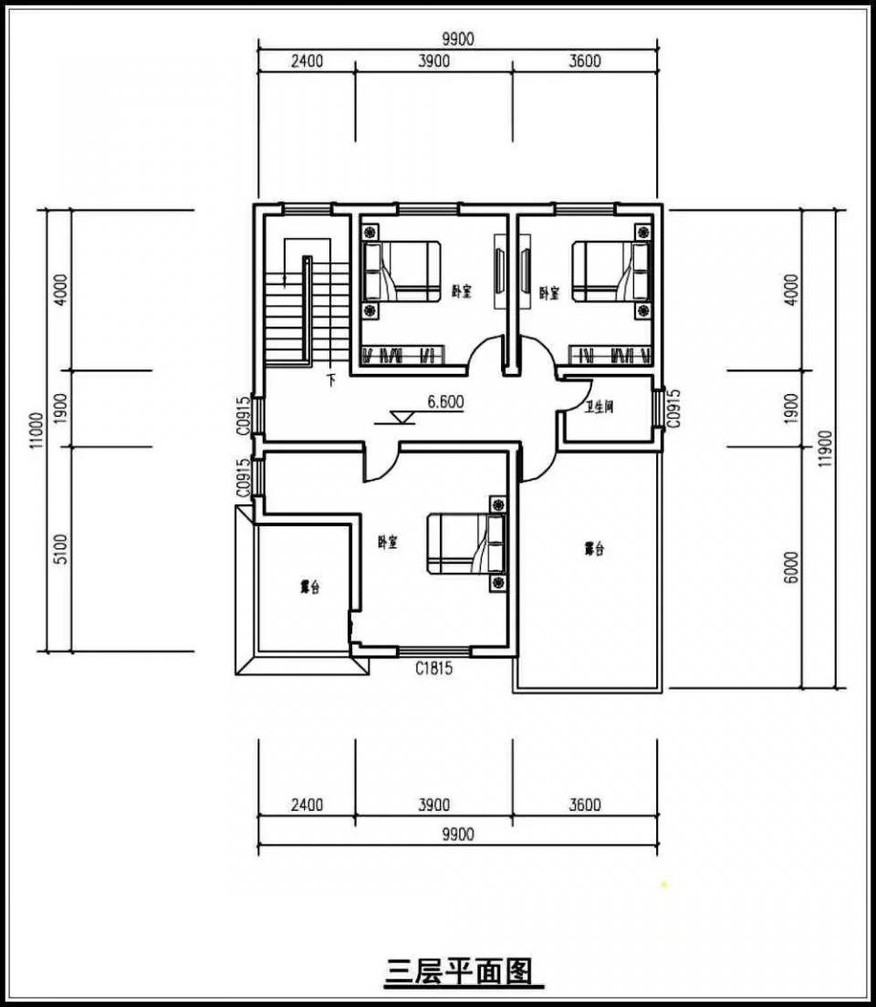 10米x12米 造價(jià)25萬經(jīng)典大氣自建別墅圖紙，附各層平面布局