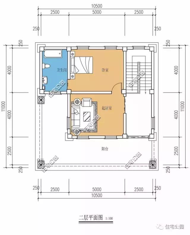 自建11X11米農(nóng)村2層別墅，帶鍋爐房露臺設(shè)計(jì)，適合農(nóng)村！