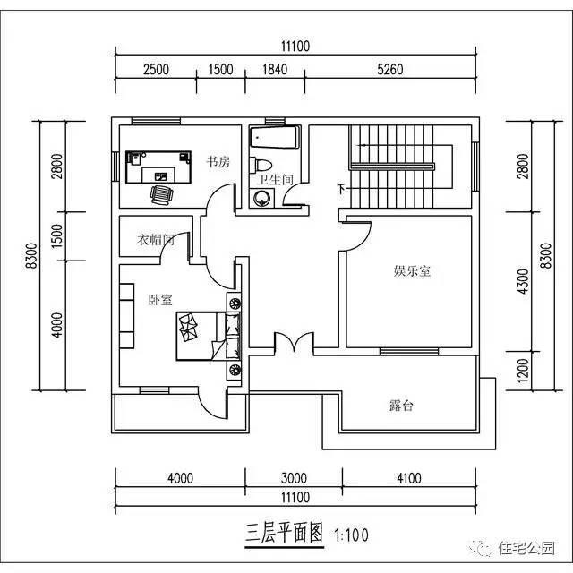 11X8米農(nóng)村3層別墅設計，落地窗配上雙客廳，適合生活！