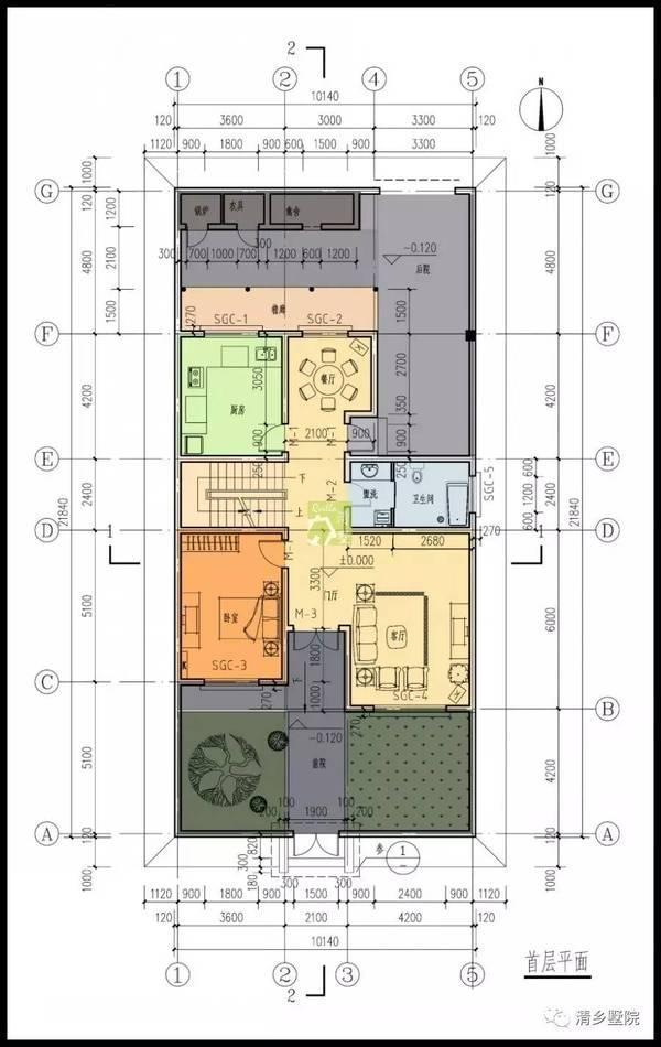 17X17米方正農(nóng)村別墅，旋轉(zhuǎn)樓梯雙車庫，秒殺城里商品房！