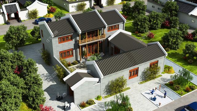 幾款帶院子的傳統(tǒng)中式房屋設(shè)計方案圖，古香古色