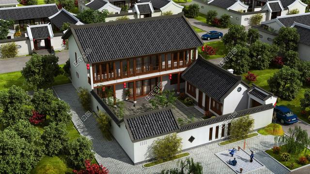 幾款帶院子的傳統(tǒng)中式房屋設(shè)計方案圖，古香古色