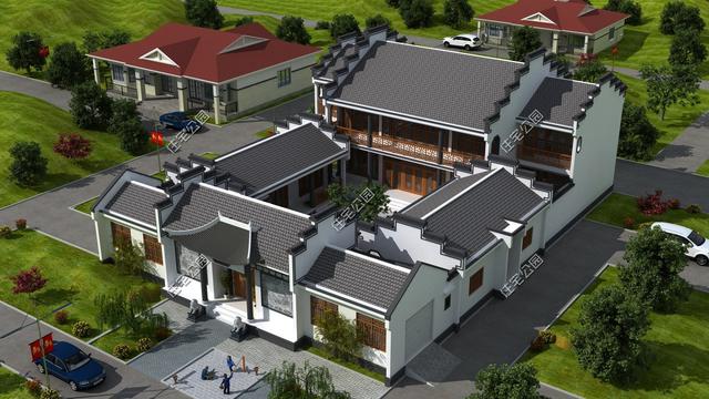 幾款帶院子的傳統(tǒng)中式房屋設(shè)計方案圖，古香古色