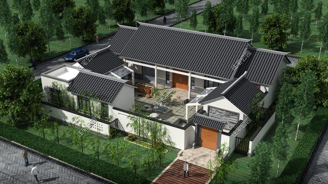 幾款帶院子的傳統(tǒng)中式房屋設(shè)計方案圖，古香古色