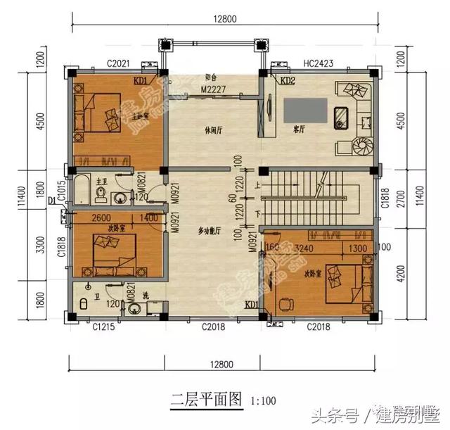 同樣開間12.8米的兩套三層別墅設(shè)計(jì)方案，你會(huì)選哪個(gè)？