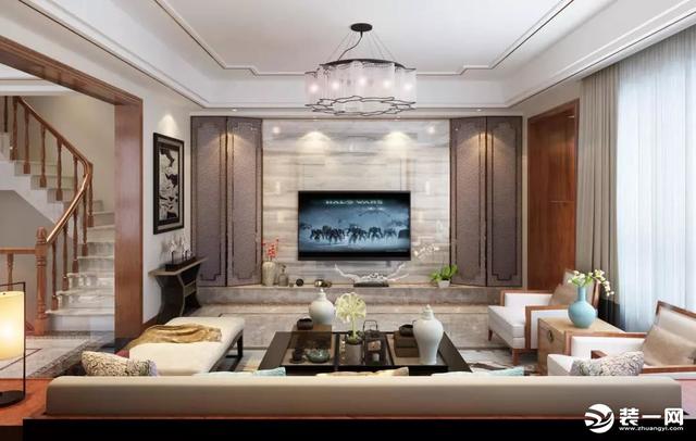 別墅裝修案例，新中式的裝修風(fēng)格大氣穩(wěn)重