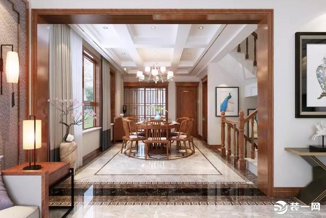 別墅裝修案例，新中式的裝修風(fēng)格大氣穩(wěn)重