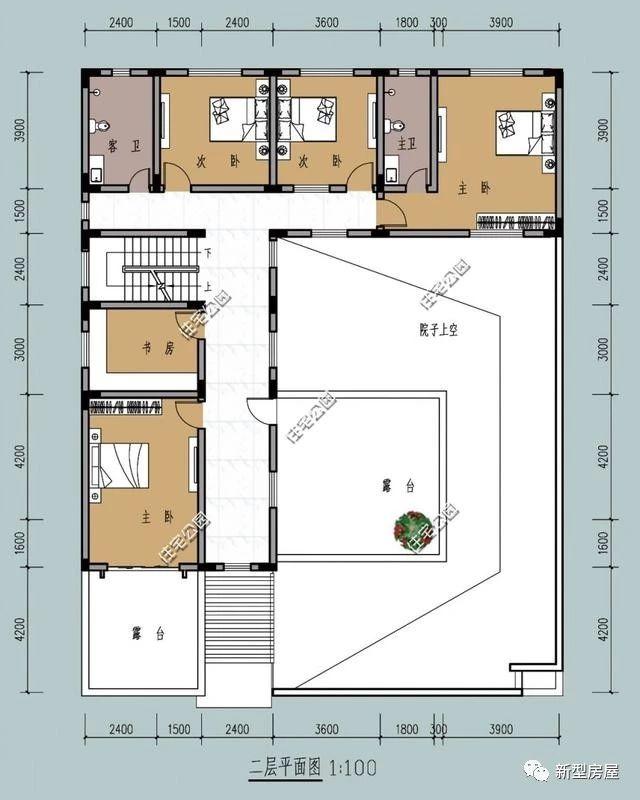 多臥室農(nóng)村別墅設(shè)計(jì)圖紙，適合人多的家庭