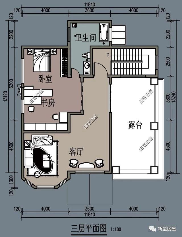 多臥室農(nóng)村別墅設(shè)計(jì)圖紙，適合人多的家庭
