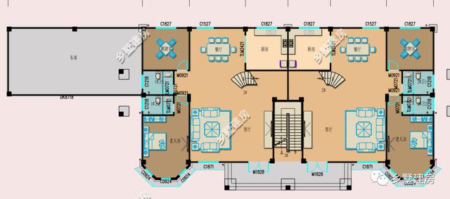 兩棟雙拼小洋樓方案圖，一個(gè)田園，一個(gè)歐式，你喜歡哪個(gè)？
