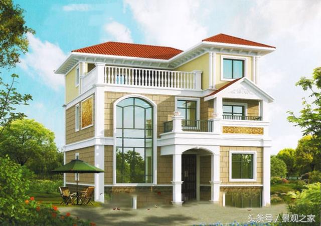 農(nóng)村三層別墅設(shè)計(jì)圖及效果圖，美觀大氣
