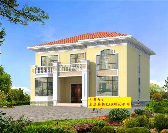 19萬建2層別墅！二室兩廳一廚一衛(wèi)，戶型簡(jiǎn)約大氣的農(nóng)村型別墅