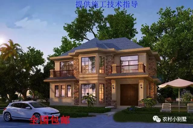 二層大氣歐式別墅設計全套施工圖紙帶效果12.54X11.04