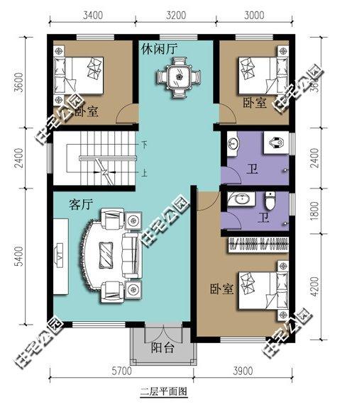 2套農(nóng)村自建房戶型，面寬不足10m，多臥室更實(shí)用！