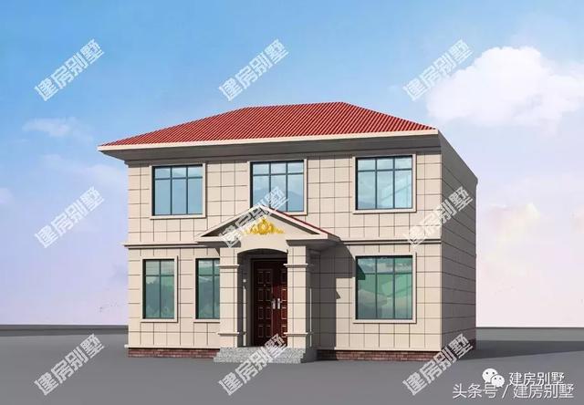 復(fù)式客廳中空11×11米二層別墅戶型圖，主體造價(jià)20萬(wàn)足矣