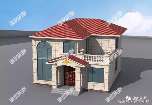 復(fù)式客廳中空11×11米二層別墅戶型圖，主體造價(jià)20萬(wàn)足矣