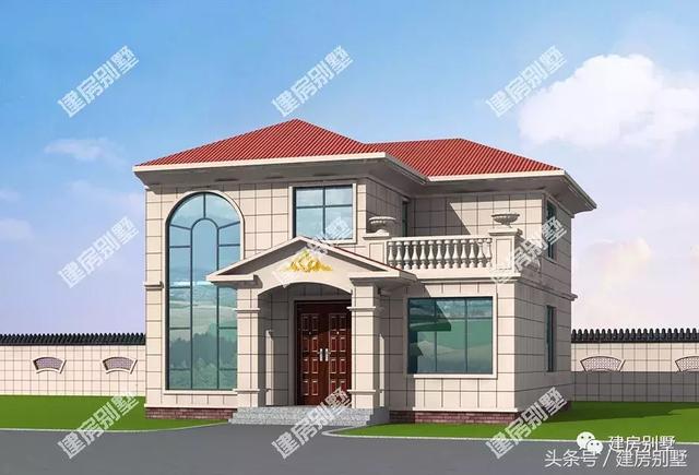 復(fù)式客廳中空11×11米二層別墅戶型圖，主體造價(jià)20萬(wàn)足矣