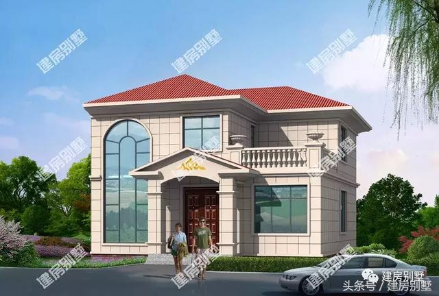 復(fù)式客廳中空11×11米二層別墅戶型圖，主體造價(jià)20萬(wàn)足矣