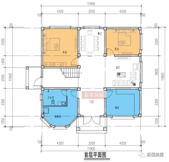 4款占地方方正正的時(shí)尚漂亮農(nóng)村別墅戶型圖，中國(guó)人還是喜歡方正