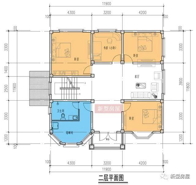 4款占地方方正正的時(shí)尚漂亮農(nóng)村別墅戶型圖，中國(guó)人還是喜歡方正