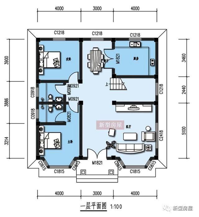 4款占地方方正正的時(shí)尚漂亮農(nóng)村別墅戶型圖，中國(guó)人還是喜歡方正