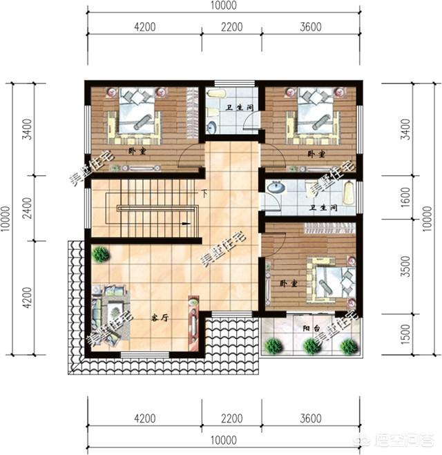 面寬和進(jìn)深都是9.5米的農(nóng)村自建房如何設(shè)計(jì)圖紙？