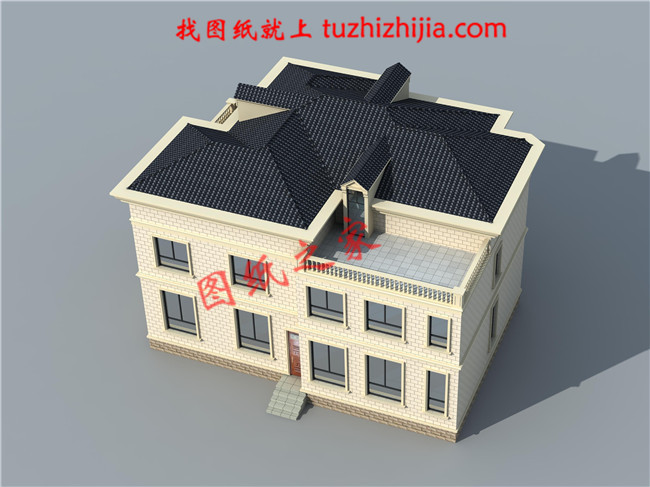 農(nóng)村二層住宅樓圖紙及效果圖，帶地下室，戶型好