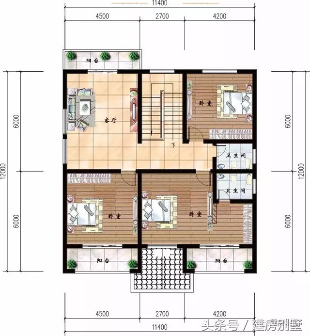 8套面寬11米左右的農(nóng)村小樓圖，這種開間最受歡迎