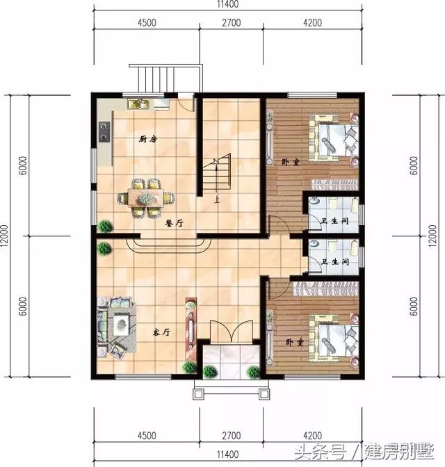 8套面寬11米左右的農(nóng)村小樓圖，這種開間最受歡迎