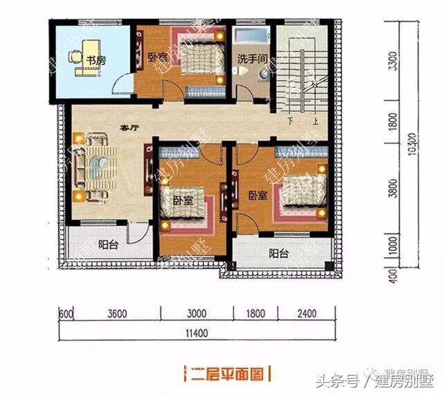 8套面寬11米左右的農(nóng)村小樓圖，這種開間最受歡迎