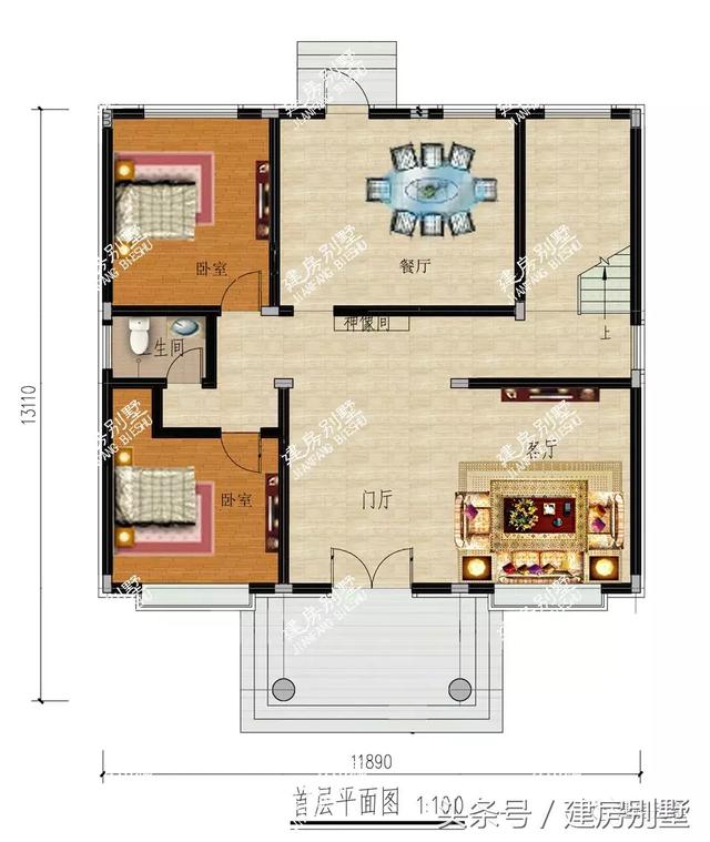 帶套間的三層別墅設(shè)計(jì)方案圖，造型氣派戶型通透