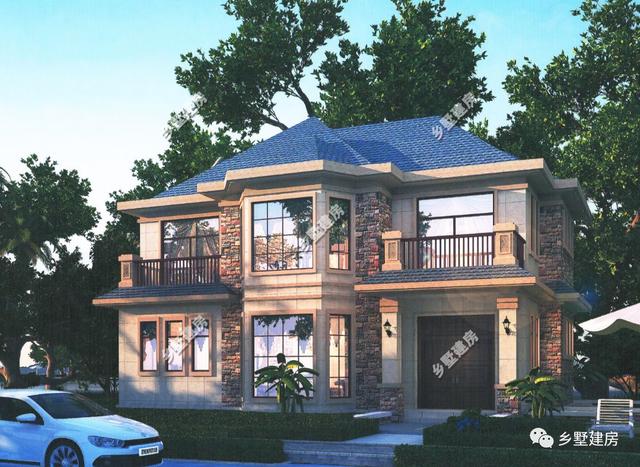 12X11米農(nóng)村二層小別墅設(shè)計(jì)方案圖，5臥室，附建成的圖