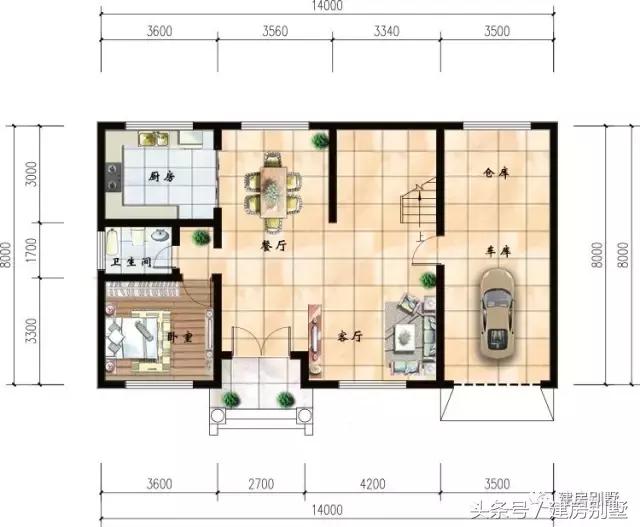 14×8米三層農(nóng)村別墅，朋友圈里都說這是實(shí)用戶型