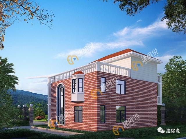 12×12.5米三層歐式農(nóng)村別墅，帶飄窗和大露臺