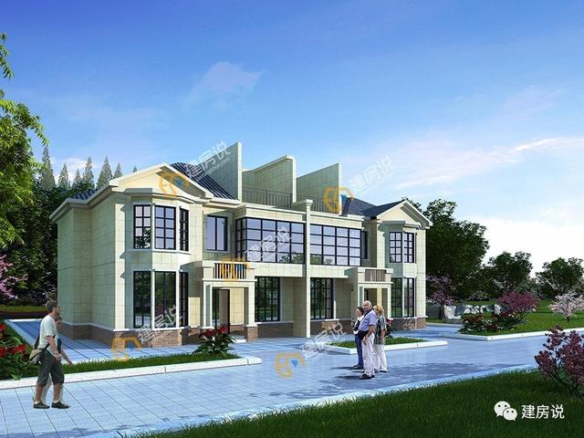 二層車庫農(nóng)村雙拼別墅，造型很漂亮但造價(jià)卻不高