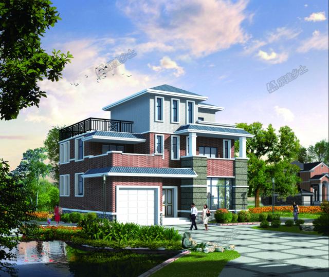 13x12米三層中式自建房設計，通高門廳氣派十足