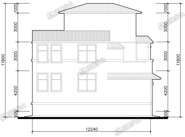 13x12米三層中式自建房設計，通高門廳氣派十足