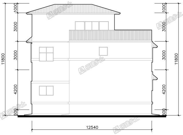 13x12米三層中式自建房設計，通高門廳氣派十足