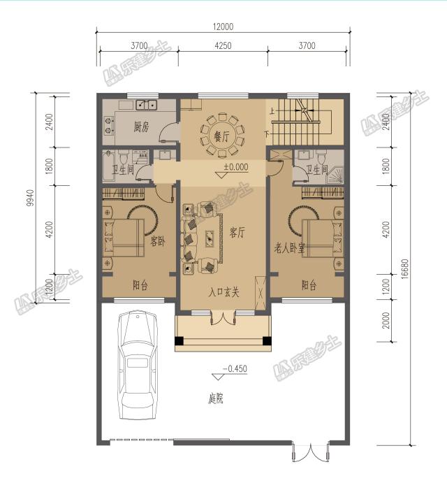 二層美式鄉(xiāng)村自建房設(shè)計(jì)，地下室+閣樓豐富住宅功能