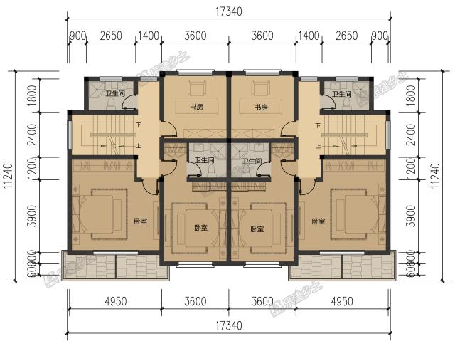 17x11米四層雙拼民宅，設(shè)計(jì)實(shí)用又劃算！
