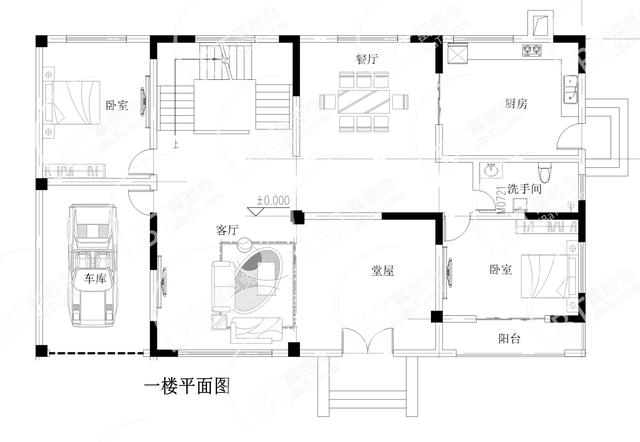 鄉(xiāng)村自建三層別墅19米X11米，堂屋、車庫、旋轉(zhuǎn)樓梯任你選！