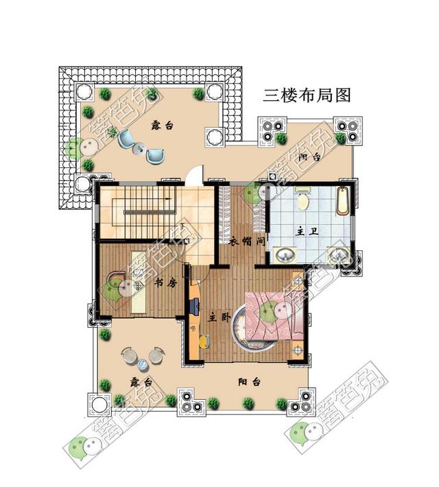 豪華大歐式風(fēng)格三層半自建別墅設(shè)計(jì)圖紙新農(nóng)村挑空復(fù)式樓別墅