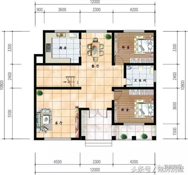 12×10.8米兩層農(nóng)村別墅，造價(jià)17萬，經(jīng)濟(jì)實(shí)用