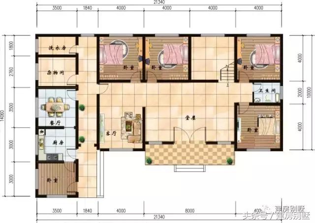 兩套一層農村別墅戶型，第一套精致，第二套大氣