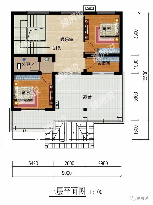 9x10.5米的三層飄窗闊氣小洋樓，鄰居看了都羨慕