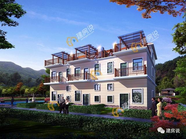 多露臺(tái)農(nóng)村連排別墅，單戶面寬6米商住兩用