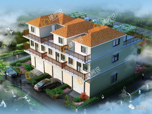 多露臺(tái)農(nóng)村連排別墅，單戶面寬6米商住兩用