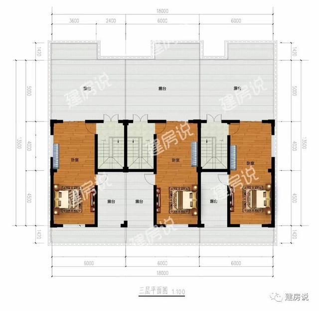 多露臺(tái)農(nóng)村連排別墅，單戶面寬6米商住兩用